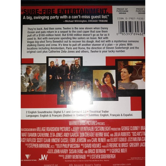 Ocean's Twelve DVD - Picture 3 of 3